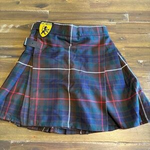Sportkilt Kilt Plaid Tartan Grid Blue Green Red Youth Small Pleated Buckle